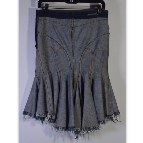 NWOT Alexander McQueen Deliverance Collection Denim Jeans Skirt Size 38 - Picture 4 of 6
